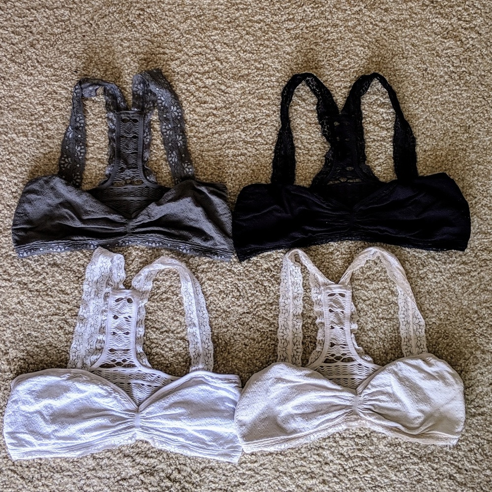 Set of FOUR altar'd state bralettes Size M/L
